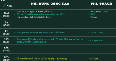 Lịch công tác tuần 5 (06/10-11/10)